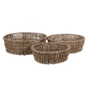 Storage Basket (set of 3) Brown Ø 24x8 / Ø 22x7 / Ø 19x6 cm