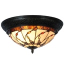 Plafoniera Tiffany Beige, Marrone Ø 38x19 cm E14/max 2x40W