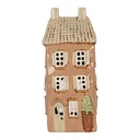 Kerzenhalter Weihnachten Häuschen Braun Beige 12x9x28 cm