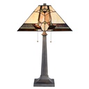 Tiffany Tischlampe Beige 45x45x80 cm E27/max 2x60W