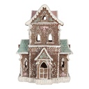Dekoration Haus mit LED Braun Rosa 15x12x20 cm
