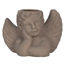 Vaso Porta Pianta Angeli Grigio 23x13x17 cm