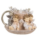 Decorazione candeliere angelo Marrone LED 14x13x10 cm