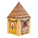 Dekoration Haus mit LED Braun Weiß 11x11x21 cm / 3xAA