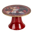 Plaque à gâteaux sur pied Rouge Blanc Ø 16x10 cm