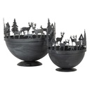 Bol de décoration (set de 2) Gris Ø 19x17 / Ø 13x14 cm