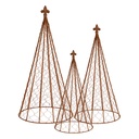 Decoratie kegel (set van 3) Ø 30x62 / Ø 25x51 / Ø 20x41 cm