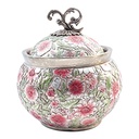 Barattolo per decorazioni con coperchio Rosa Verde Ø 23x25 cm