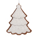 Dekoration Anhänger Weihnachtsbaum Weiß Braun 9x1x10 cm