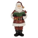 Decorazione Natalizie Babbo Natale con libro Rosso Bianco 10x10x21 cm