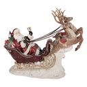 Decoratie kerstman in slee 42x14x36 cm
