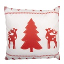 Cushion Cover White Red 45x45 cm
