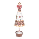 Décoration de Noël Sapin de Noël Marron Blanc Ø 11x37 cm