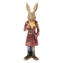 Décoration Lapin Marron Rouge 8x6x25 cm