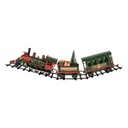 Decoratie trein met kerstdecoratie 42x5x12 cm