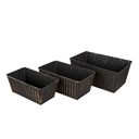 Blumentöpfe Indoor 3er Set Schwarz 26x17x12 / 23x14x10 / 21x11x9 cm