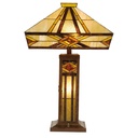 Tafellamp Tiffany 42x42x71 cm E27/max 2x60W E14/max 1x15W