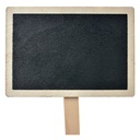 Klammer mit Kreidetafel Schwarz Braun 8x2x8 cm