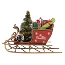 Weihnachtsdeko Schlitten Rot Goldfarbig 17x8x12 cm