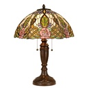 Lampe de table Tiffany Vert, Rose Ø 47x61 cm E27/max 2x60W