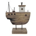 Decorative Miniature Boat Brown White 20x7x25 cm
