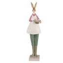 Statua Decorativa Coniglio Beige Verde 9x7x36 cm