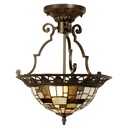 Plafoniera Tiffany Marrone, Beige Ø 37x41 cm E14/max 2x40W