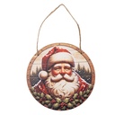 Décoration de Noël pendentif père Noël Beige Rouge Ø 15x1 cm