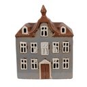 Porte-lampes de Noël chalet Gris Marron 16x9x20 cm