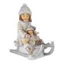 Statua Decorativa Bambino Bianco, Grigio 10x5x10 cm