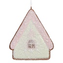 Décoration pendante d'un maison Vert Rose 9x1x10 cm