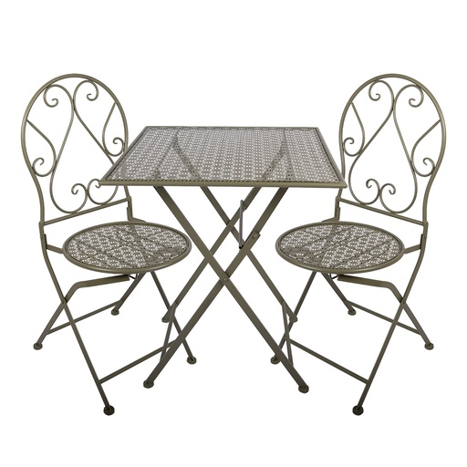 Tafel + 2 stoelen 60x60x70 / 50x40x93 cm (2)