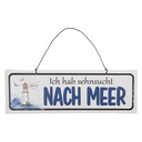 Textschild Weiß Blau 30x1x10 cm