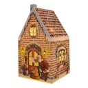 Dekoration Haus mit LED Braun Rot 11x11x21 cm / 3xAA