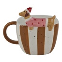 Mug Blanc Marron 14x10x11 cm / 400 ml