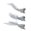 Decorazione uccello  (Set di 3) Color argento Grigio 12x3x4 cm