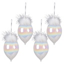 Boule de Noël XL Blanc set 4 Ø 8x16 cm