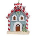 Ciondolo di decorazione di una casetta Blu Bianco 6x4x8 cm