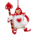 Decoration pendant Playing card White Red 6x2x9 cm