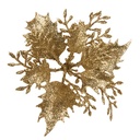 Christmas Decoration Flower Gold colored Ø 11x3 cm