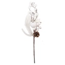 Rami Artificiali Decorazione Natale Bianco Marrone 9x7x45 cm