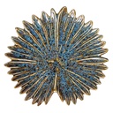 Dekorative Schale Blume Blau Beige Ø 14x2 cm