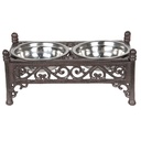 Food Bowl for Dog and Kat Brown 28x15x13 cm / 2x500 ml