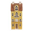 Portacandele Natale Casette Giallo Marrone 11x9x25 cm