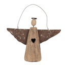 Natalizie Angeli Marrone 18x2x14/18 cm