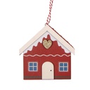 Pendentif décoratif Maison Rouge Blanc 8x3x8 cm