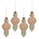 Kerstbal Ø 6x14 cm (set van 4)