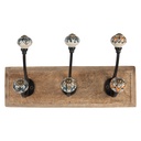 Wandgarderobe 3 Haken Braun 31x10x16 cm