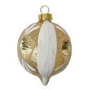 Christbaumkugel Grau Weiß Ø 5x7 cm