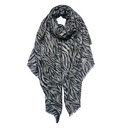 Foulard Donna stampato Grigio, Nero 90x180 cm
